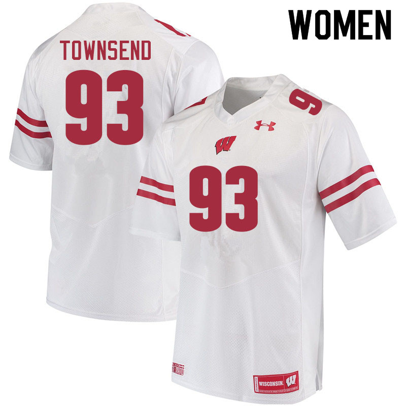 Women #93 Isaac Townsend Wisconsin Badgers College Football Jerseys Sale-White